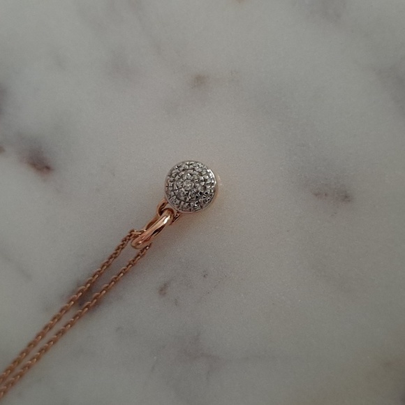 Monica Vinader Fiji Button Diamond Necklace, rose gold - Picture 6 of 10